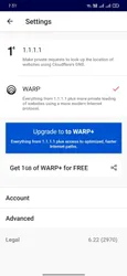 1.1.1.1 VPN + WARP screenshot